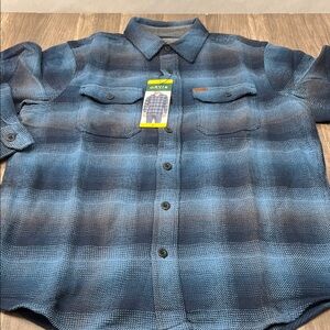 Orvis Men's Casual Navy Checkered Shirt